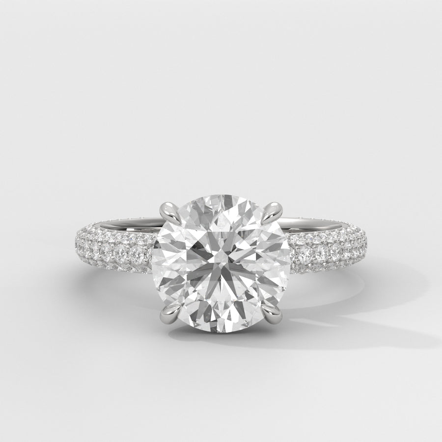 Anillo de Compromiso Pavé Round