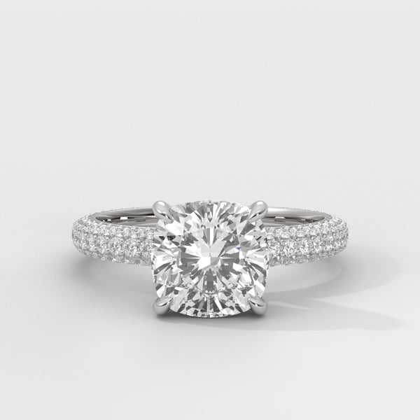 Anillo de Compromiso Pavé Cushion