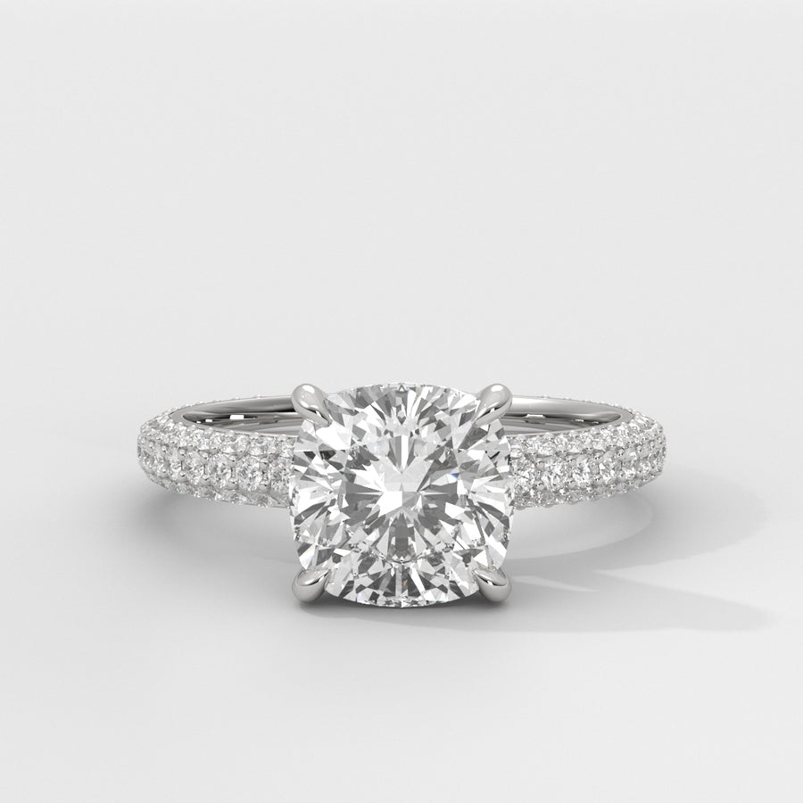 Anillo de Compromiso Pavé Cushion