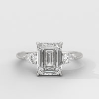 Anillo de Compromiso Sidestones Emerald