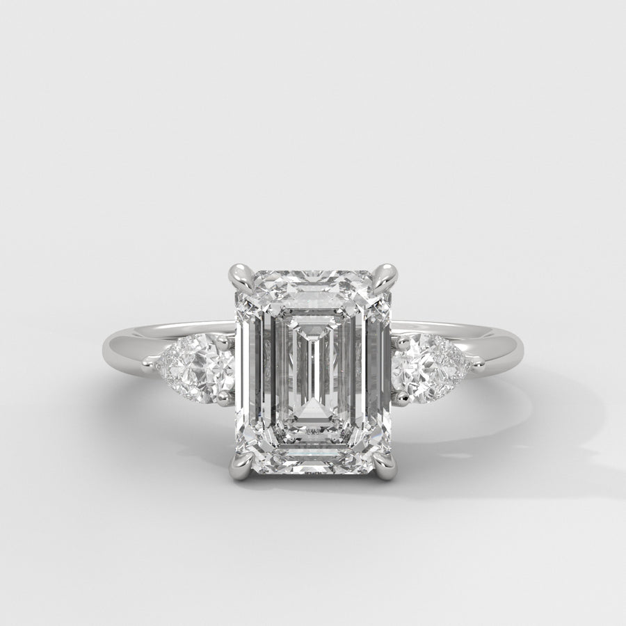 Anillo de Compromiso Sidestones Emerald