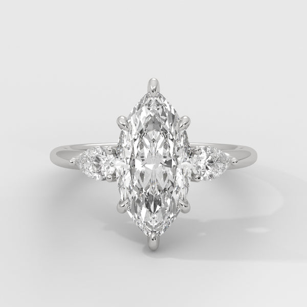 Anillo de Compromiso Sidestones Marquise