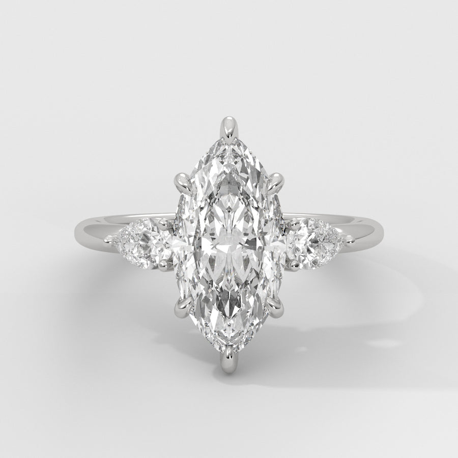 Anillo de Compromiso Sidestones Marquise