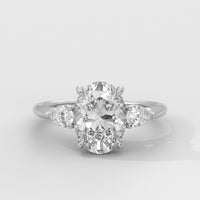 Anillo de Compromiso Sidestones Oval