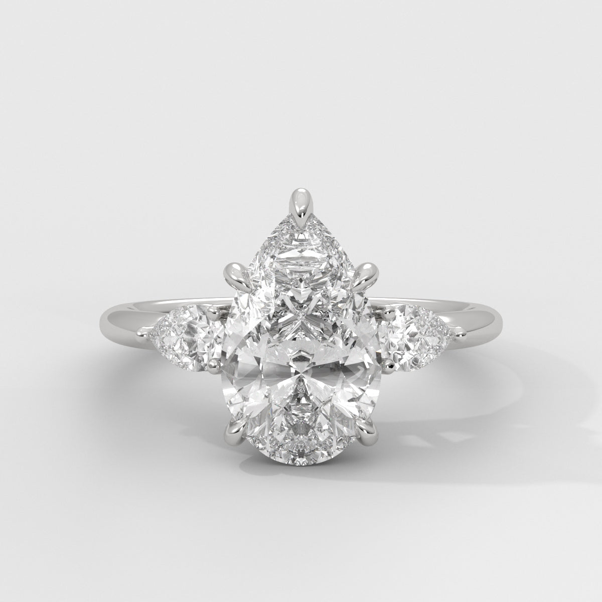 Anillo de Compromiso Sidestones Pear