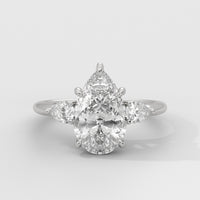 Anillo de Compromiso Sidestones Pear