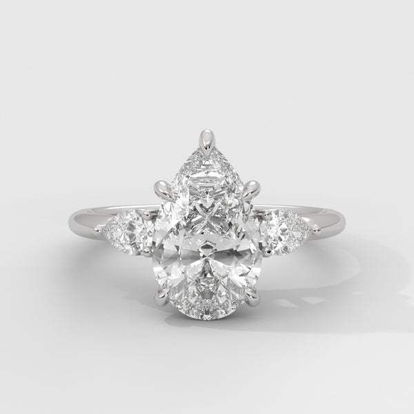 Anillo de Compromiso Sidestones Pear
