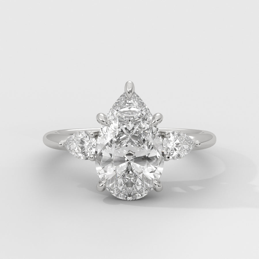 Anillo de Compromiso Sidestones Pear