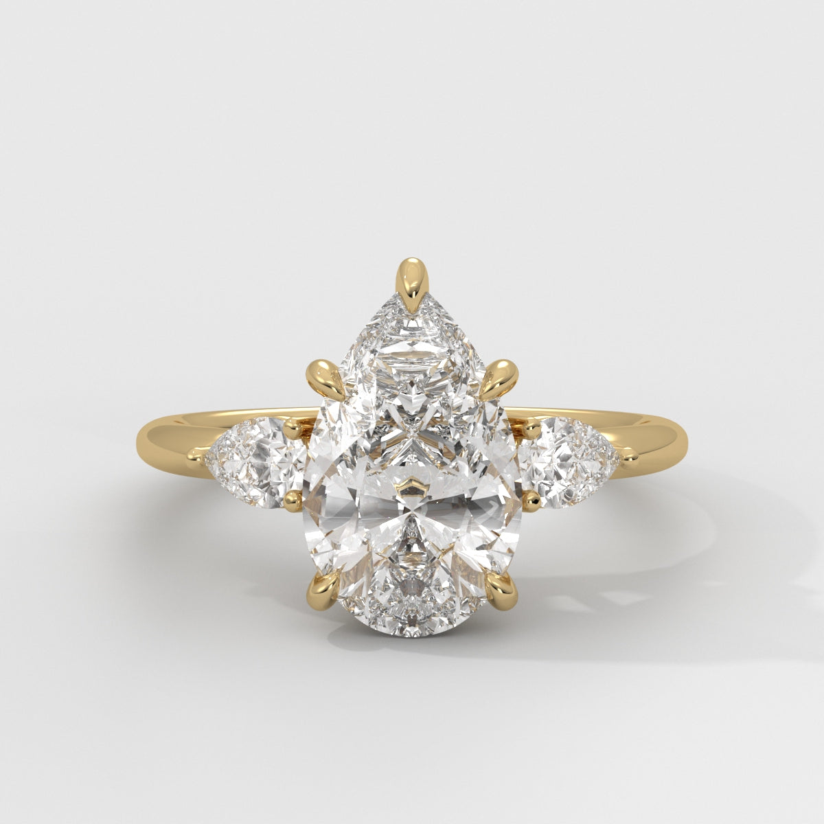 Anillo de Compromiso Sidestones Pear