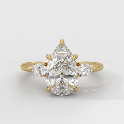 Anillo de Compromiso Sidestones Pear