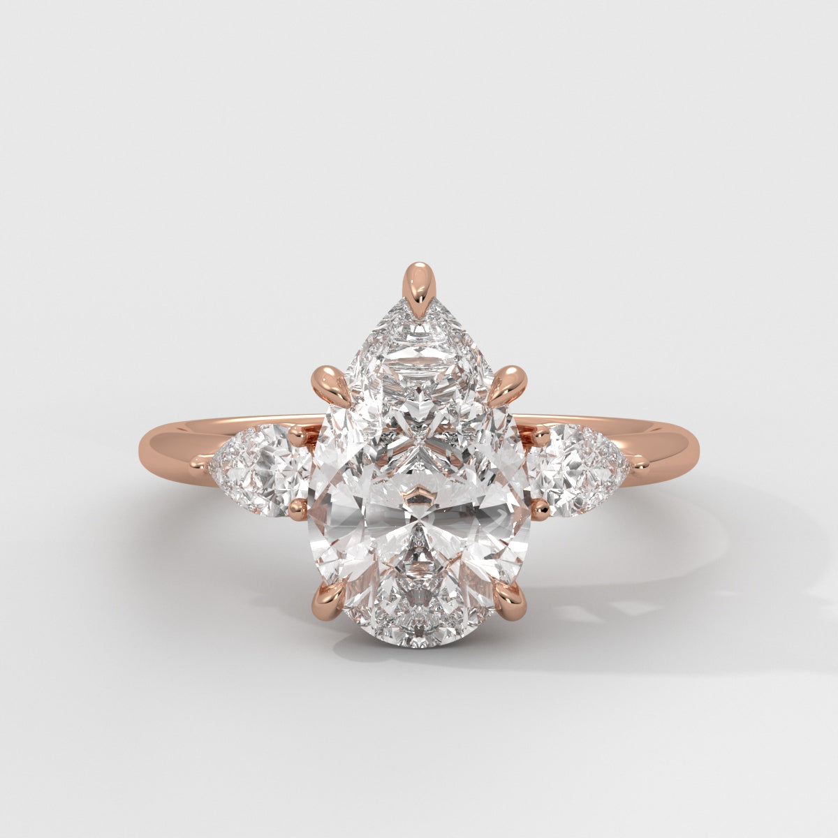 Anillo de Compromiso Sidestones Pear