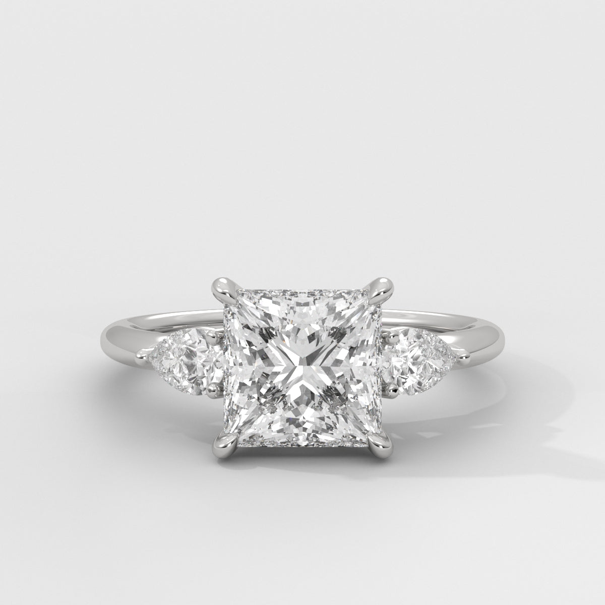 Anillo de Compromiso Sidestones Princess