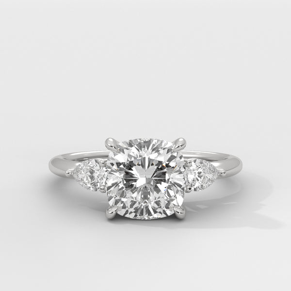 Anillo de Compromiso Sidestones Cushion