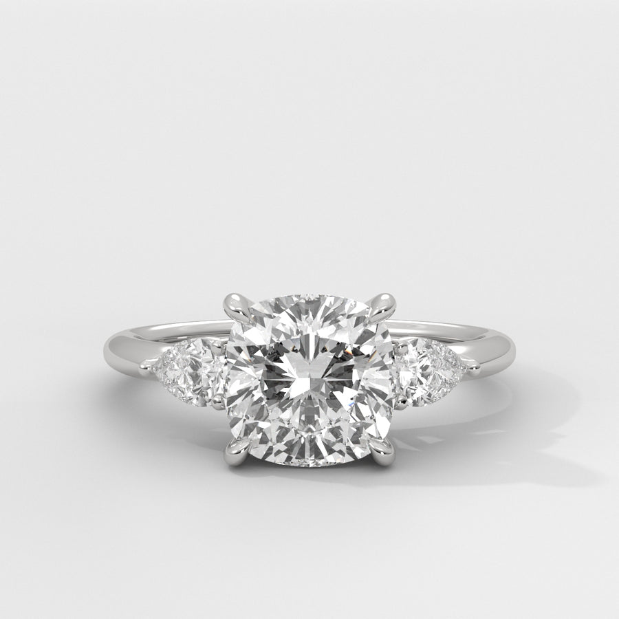 Anillo de Compromiso Sidestones Cushion