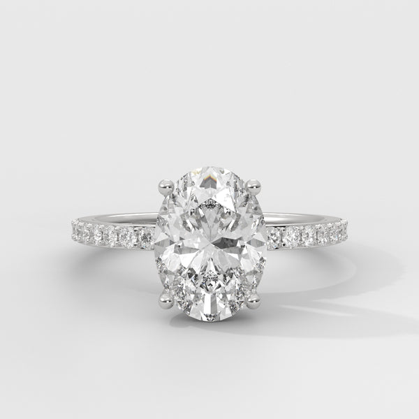 Anillo de Compromiso Sidestones 1.50 mm Oval