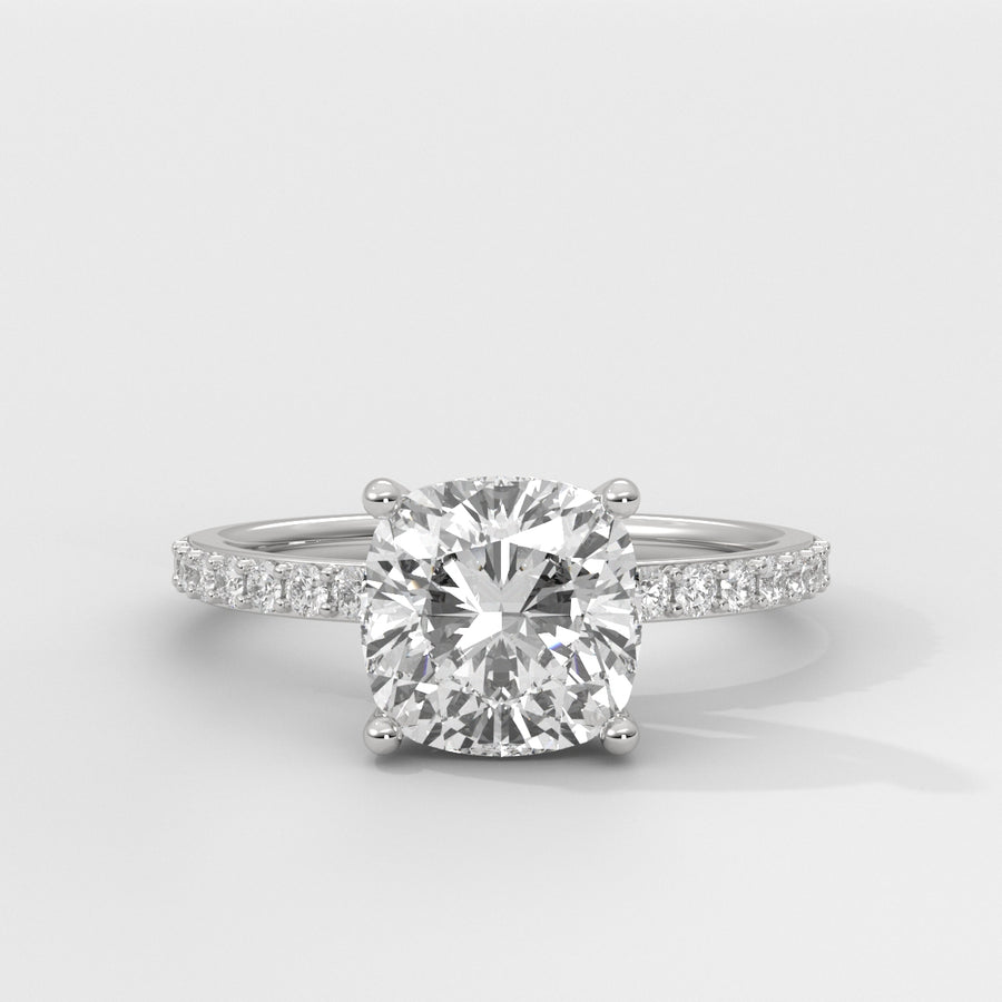 Anillo de Compromiso Sidestones 1.50 mm Cushion