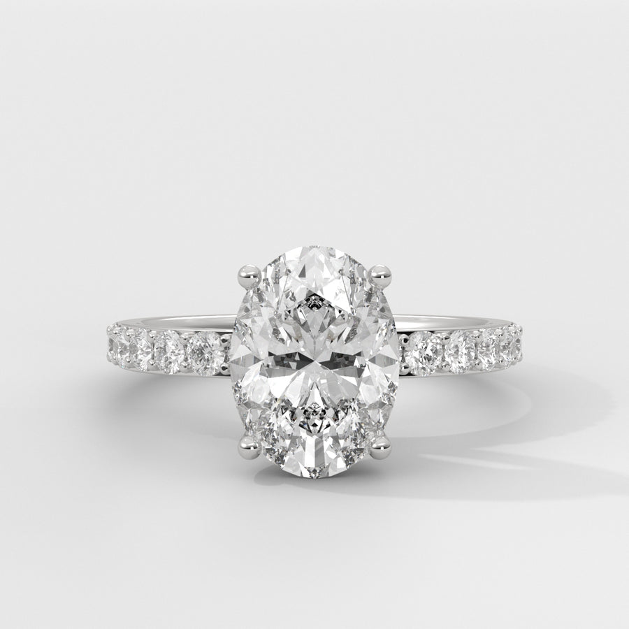 Anillo de Compromiso Sidestones 2.00 mm Oval