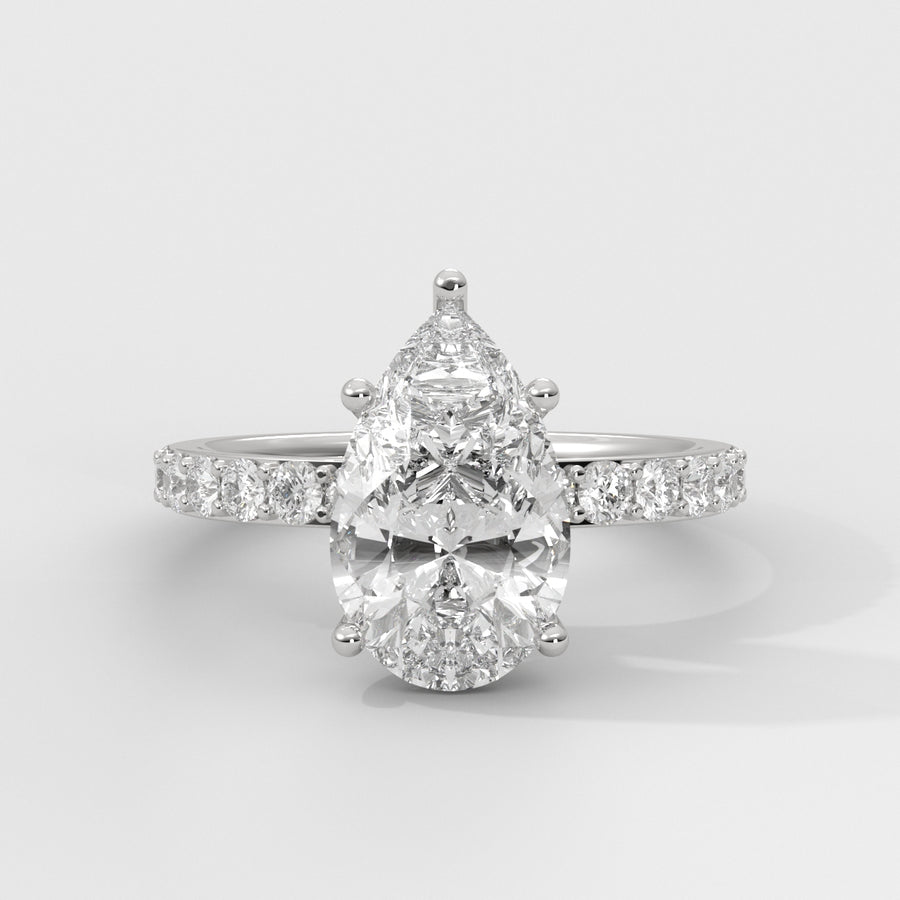 Anillo de Compromiso Sidestones 2.00 mm Pear