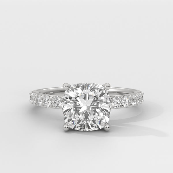 Anillo de Compromiso Sidestones 2.00 mm Cushion