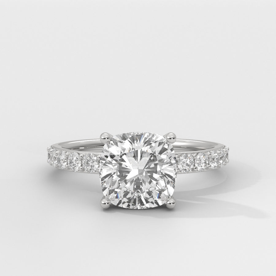 Anillo de Compromiso Sidestones 2.00 mm Cushion