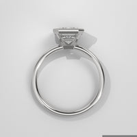 Anillo de Compromiso Solitario Bezel Set Emerald