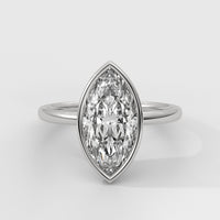 Anillo de Compromiso Solitario Bezel Set Marquise