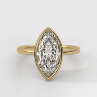 Anillo de Compromiso Solitario Bezel Set Marquise
