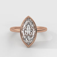 Anillo de Compromiso Solitario Bezel Set Marquise