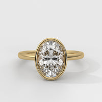 Anillo de Compromiso Solitario Bezel Set Oval