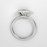 Anillo de Compromiso Solitario Bezel Set Princess