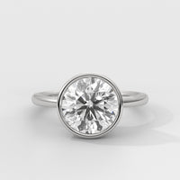 Anillo de Compromiso Solitario Bezel Set Round