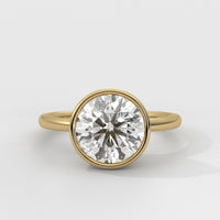 Anillo de Compromiso Solitario Bezel Set Round