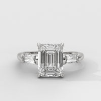Anillo de Compromiso Baguette Sidestones Emerald