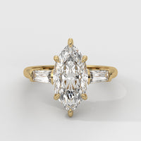 Anillo de Compromiso Baguette Sidestones Marquise