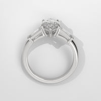 Anillo de Compromiso Baguette Sidestones Marquise