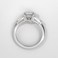 Anillo de Compromiso Baguette Sidestones Oval