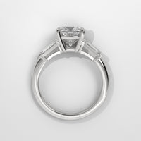 Anillo de Compromiso Baguette Sidestones Cushion