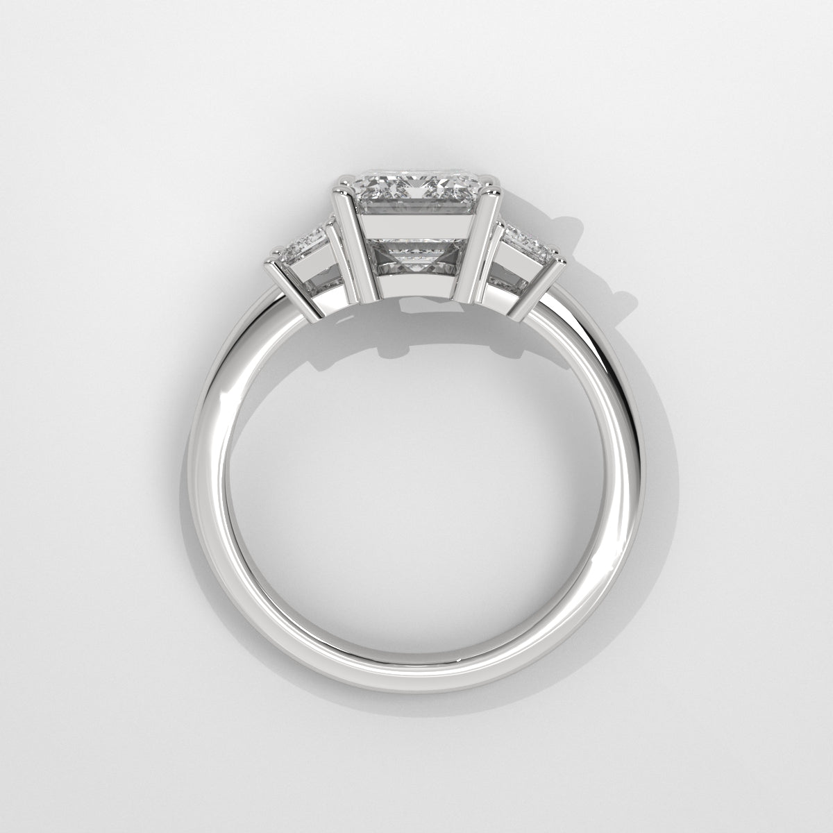 Anillo de Compromiso Three Stone Emerald