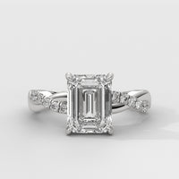 Anillo de Compromiso Twisted Shank Emerald