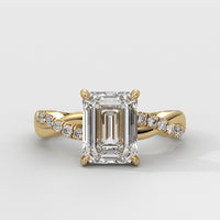 Anillo de Compromiso Twisted Shank Emerald