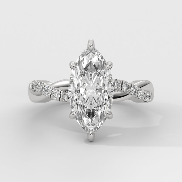 Anillo de Compromiso Twisted Shank Marquise