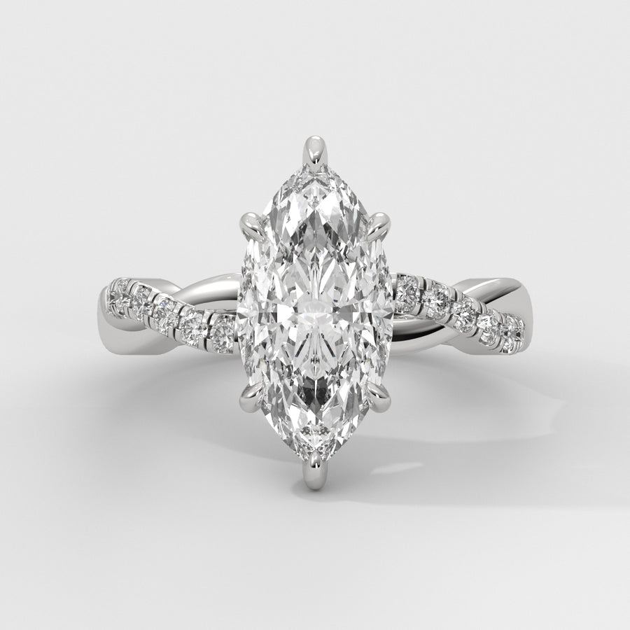 Anillo de Compromiso Twisted Shank Marquise