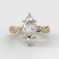 Anillo de Compromiso Twisted Shank Marquise