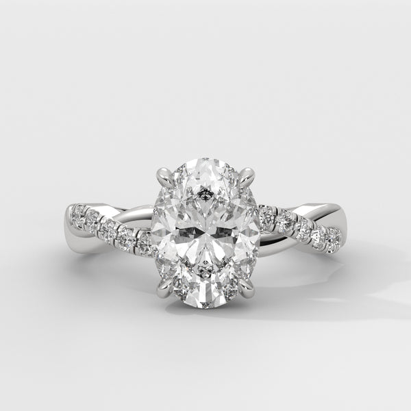 Anillo de Compromiso Twisted Shank Oval