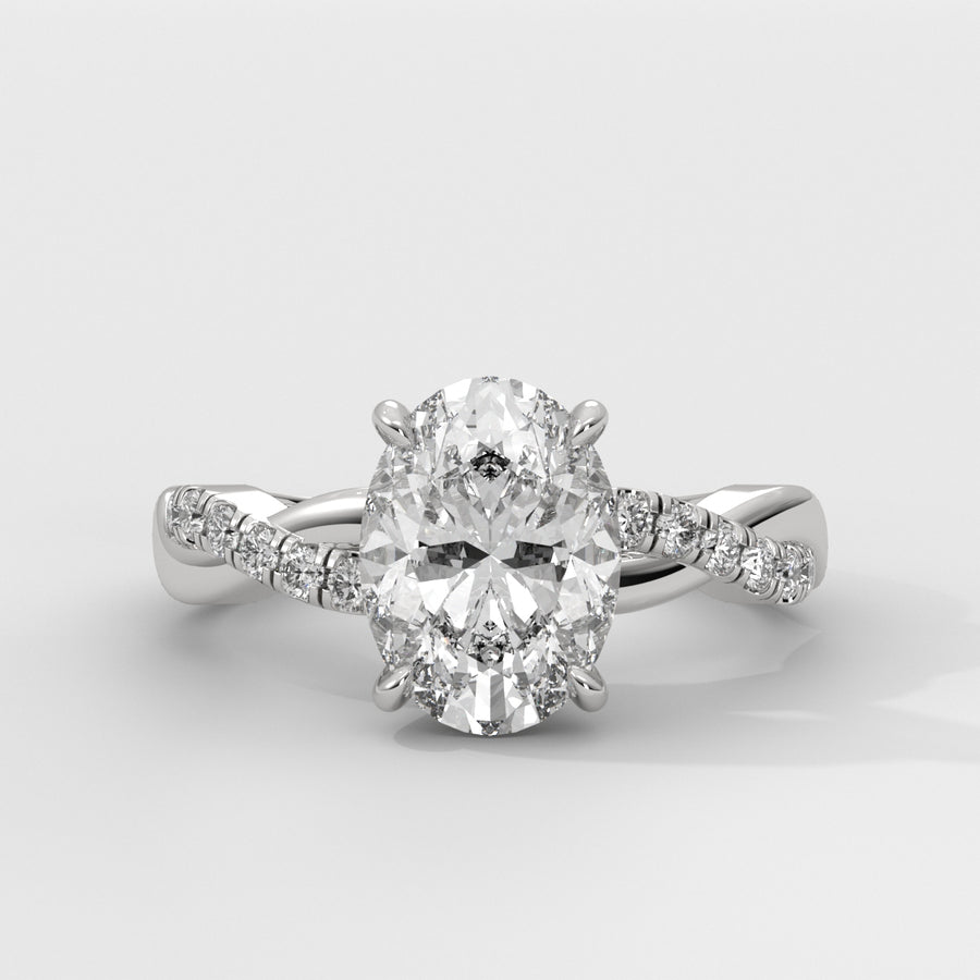 Anillo de Compromiso Twisted Shank Oval