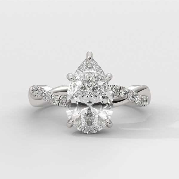 Anillo de Compromiso Twisted Shank Pear