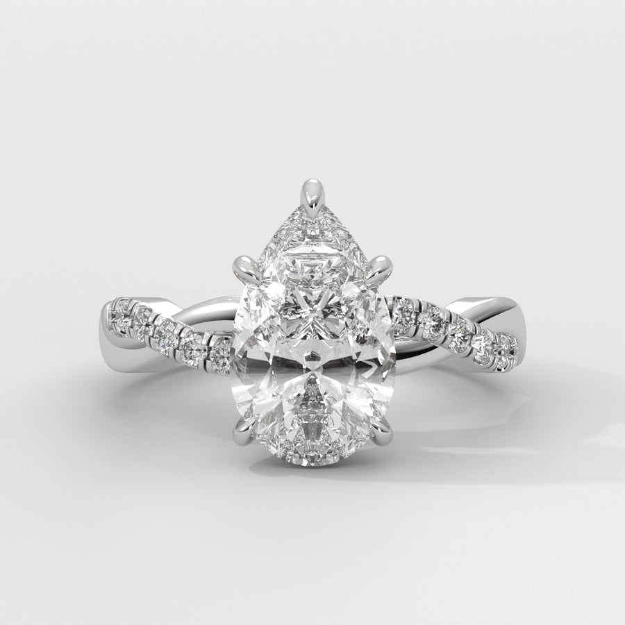 Anillo de Compromiso Twisted Shank Pear