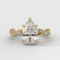 Anillo de Compromiso Twisted Shank Pear