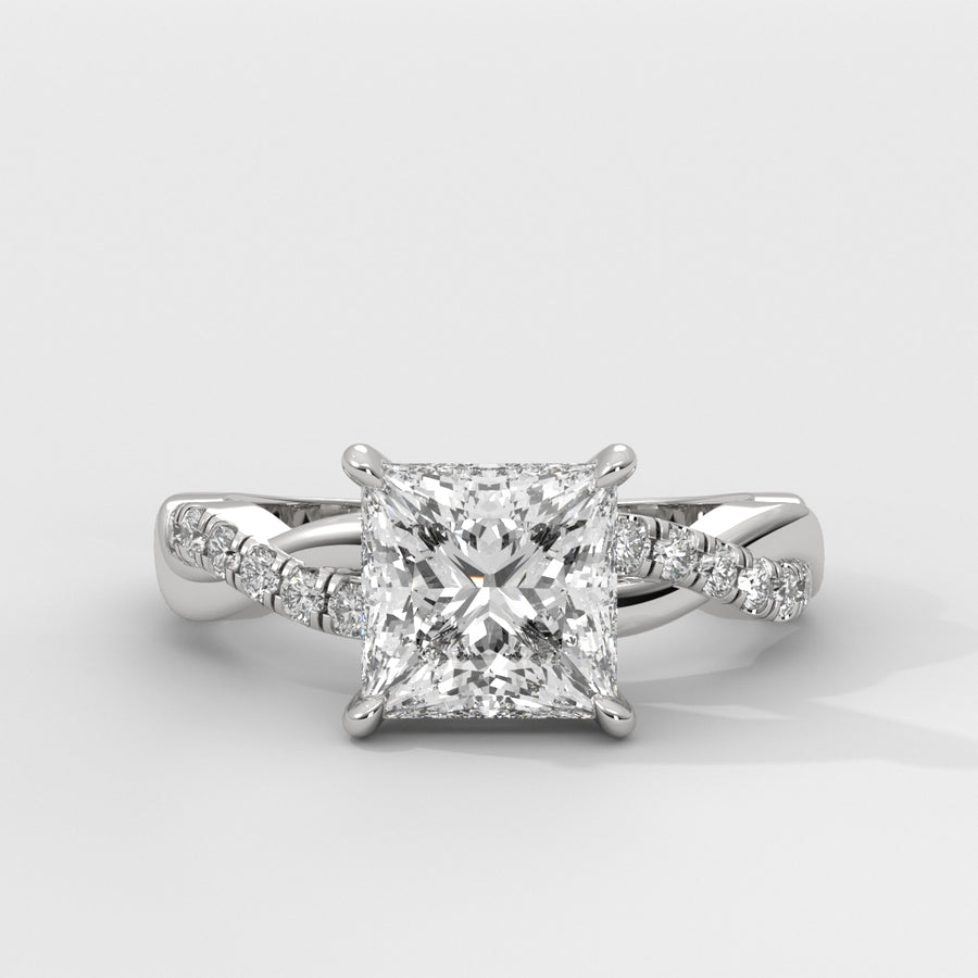 Anillo de Compromiso Twisted Shank Princess