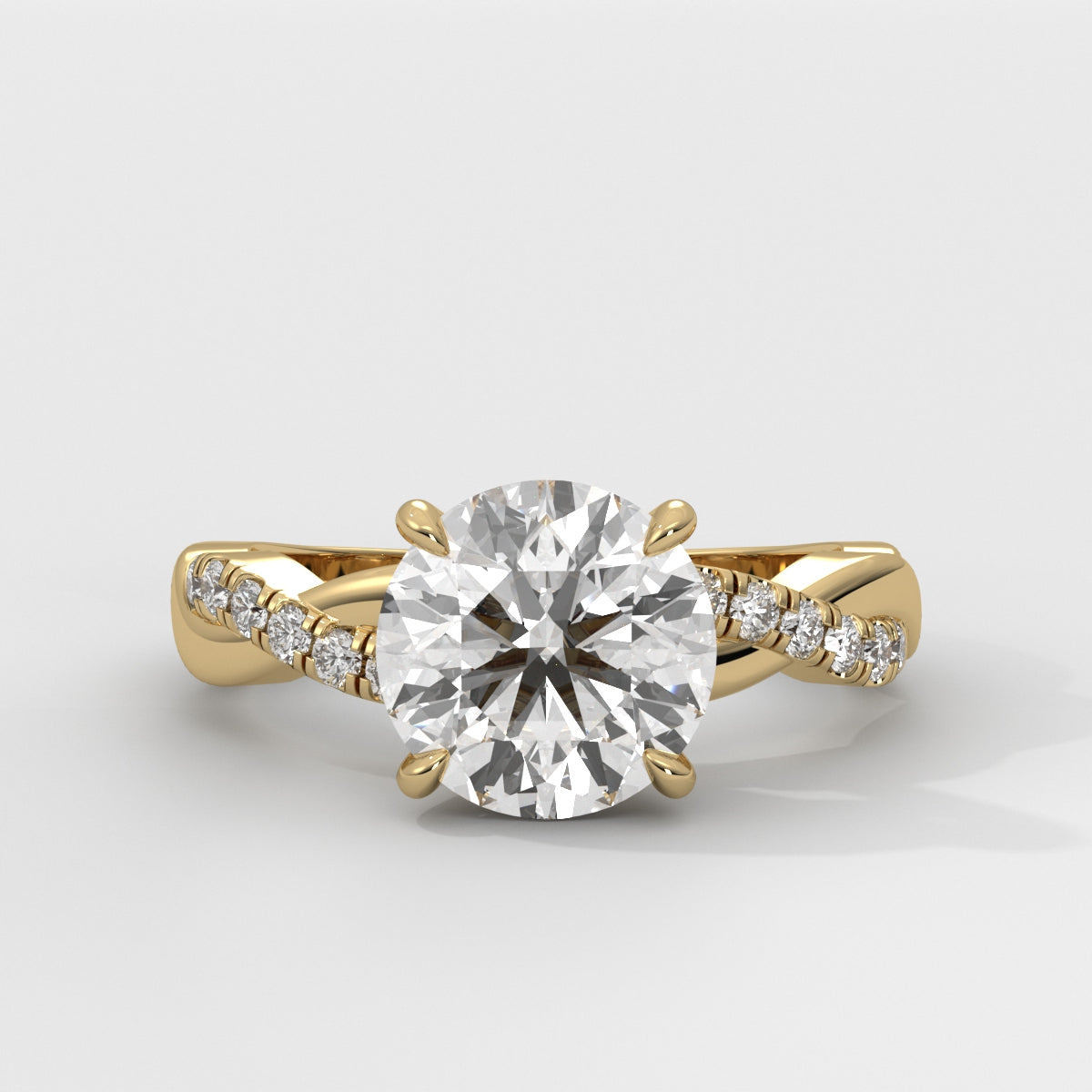 Anillo de Compromiso Twisted Shank Round